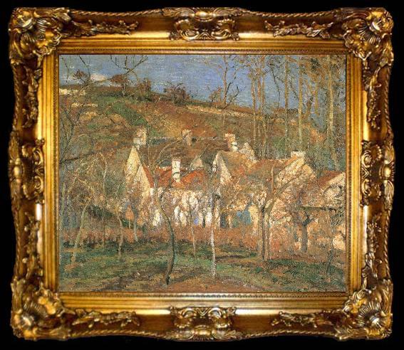 framed  Camille Pissarro Red roof, ta009-2